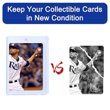 QTYORD 10 Pack 130PT Magnetic Card Holder for Trading Cards, One-Touch Card Case Holder for Baseball Football Sports MTG TCG Collectable Cards (10, 130PT) - Image 5