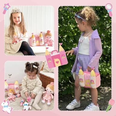OUOZZZ Princess Castle Toys for 1-3 Year Old Girl - Baby Doll Plush House Stuffed Animal Set - Sensory Educational Toys for 12-18 Months Infant - First Birthday Gifts for Toddler - Image 5