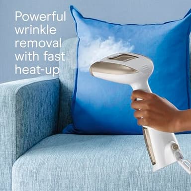Conair Handheld Garment Steamer for Clothes, Turbo ExtremeSteam 1875W Fabric Steamer, Portable Handheld Design, Strong Penetrating Steam, White/Champagne - Image 7