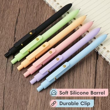 Ddaowanx Colored Gel Pens, 0.5mm Fine Point Retractable,Colorful Pens for Journaling,School Supplies, Gifts for Nurse and Teens, Stockings Stuffers for Women(6Pcs-Aesthetic Colors) - Image 4