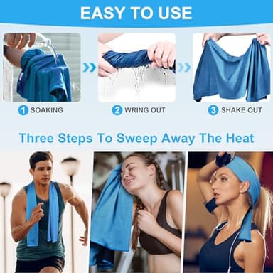 U-pick Cooling Towels (40"x12"), Cooling Towel for Neck and Face, Soft Breathable Chill Ice Towel, Stay Cool Sweat Rags for Gym, Yoga, Workout, Exercise, Sport, Beach, Camping, Cruise - Image 4