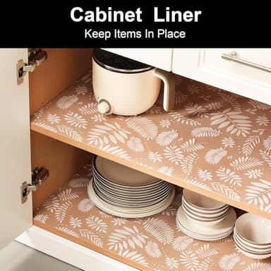 Cooyes Shelf Liners for Kitchen Cabinets Waterproof & Oil-Proof Kitchen Cupboard Mats Non-Slip Drawer Mats EVA Material Non Adhesive Fridge Liner for Shelves - Image 2