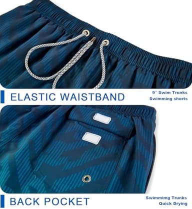 APTRO Men's Swim Trunks 9" Quick Dry Bathing Suit Big & Tall Beach Swimsuits #063 Green M - Image 3