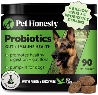 Probiotics for Dogs for Occasional Diarrhea & Bowel Support, Digestive Enzymes with Prebiotics for Gut Health for Dogs, Immunity Health & Itch Relief (Duck 90 ct) - Image 1