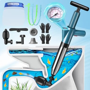 LIVEHITOP Toilet Plunger, High Pressure Air Plunger for Toilet, Toilet Clog Remover Tool with Visual Barometer, Powerful Heavy Duty Plunger for Bathroom Kitchen Floor Drain Sinks Clogged Pipe - Image 1