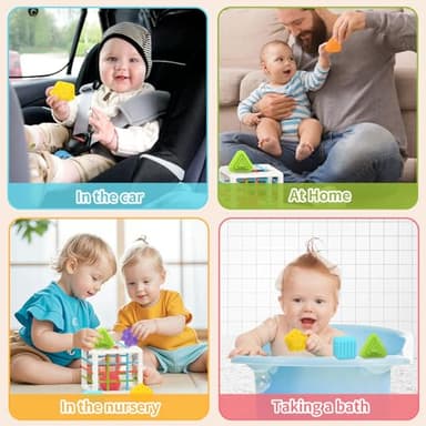 MINGKIDS Montessori Toys for 1 Year Old, 6 Pc Multi Sensory Shape, Toddler Developmental Learning Birthday Gifts, Baby Toys 12 Month - Image 6