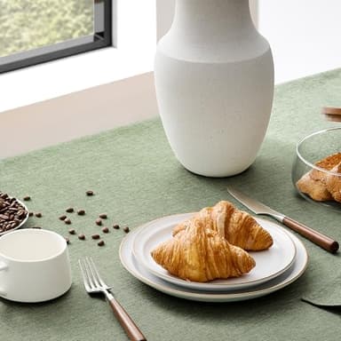 Decorelia Rectangle Linen Farmhouse Tablecloth for 10ft Table, (Oblong, 60 x 144 Inch (12-14 Seats), Sage Green) - Image 3