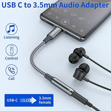 OneKer USB Type C to 3.5mm Headphone Jack Adapter, (2-Pack) USB C to Aux Female Audio Dongle Cable Cord Compatible with iPhone 16/15 Pro/15 Plus/15 Pro Max,iPad Pro,MacBook, Samsung Galaxy S24 S23 S22 - Image 2