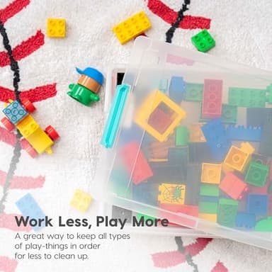 IRIS USA 6 Qt. Plastic Storage Bins Containers with Lids, 4 Pack, Small Sensory Bin, Craft Storage, Craft Organizers & Storage, Organizing Container for Home, Office & Art Supplies, Stackable, Clear - Image 6