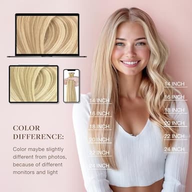 GOO GOO I Tip Hair Extensions, Real Human Hair, 22inch 50g, Cold Fusion, Invisible Remy, 16/22 Light Blonde Highlighted Golden Blonde - Image 8