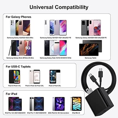 2Pack 45W Super Fast Charger Type C 10ft, USB C Wall Charging and Long Android Phone Charger Cable Cord for Samsung Galaxy S25 Ultra/S25 Plus/S25/S24+/S24 Ultra/S23 Ultra/S22 Plus/S21/Note 20/Note10+ - Image 7