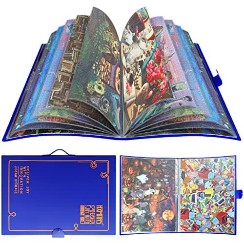 HXMARS Puzzle Storage Folder for 1000-Pieces: Large Capacity Jigsaw Puzzles Organizer Portable with 20 Pockets, Dustproof & Protective Puzzle Accessory - Image 1