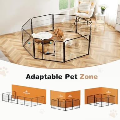 SMUG Heavy-Duty Iron Dog Playpen – 8 Panels 40” Durable, Rust-Resistant Pet Fence for Indoor & Outdoor Use, Secure & Spacious Pet Play Area for Dogs, Puppies & Small Animals - Image 2