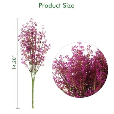 XEOLIAN Artificial Plants, 12 Bundles Outdoor Fake Plants Spring Summer UV Resistant Faux Greenery Shrubs Indoor Outside Porch Garden Patio Window Box Decor (Magenta) - Image 2