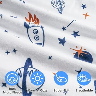 david's kids 3 Pack Micro Fleece Baby Sleep Sack 12-18 Months, Soft Baby Wearable Blankets with 2-Way Zipper, Comfy Sleeping Bags for Toddler Boys Girls Neutral, Large Size, Space - Image 7