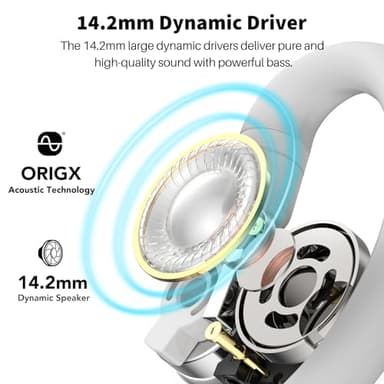 TOZO O2 True Open Ear Wireless Headphones Lightweight with Multi-Angle Adjustment, Bluetooth 5.3 Earbuds with Dual-Axis Design for Long-Lasting Comfort, Crystal-Clear Calls for Driving, White - Image 4