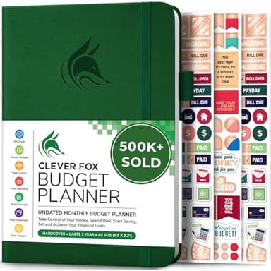 Clever Fox Budget Planner - Expense Tracker Notebook. Monthly Budgeting Organizer, Finance Logbook & Accounts Book, Bill Tracker, A5 (Dark Green) - Image 1