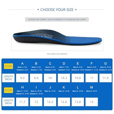 Inserts Relieve Plantar Fasciitis - Flat Feet Insoles Arch Supports, Orthotic Insoles for Foot Pain Arch Pain Reduce Muscle Fatigue Absorb Shock (Mens 6-6 1/2 | Womens 8-8 1/2) - Image 6