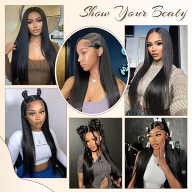 Real Human Hair wig 13x6 Lace Front Wigs Human Hair Pre Plucked 28 Inch Straight Human Hair Wig with Baby Hair 200% Density HD Lace Front Wigs Frontal Glueless Wigs for Women - Image 3