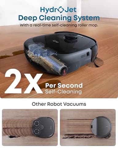 eufy Robot Vacuum E25, HydroJet System with Roller Mop, 20,000 Pa Turbo Suction, All-in-One Robot Vacuum and Mop Combo, Edge-to-Corner Cleaning, Zero-Tangle Design, AI Obstacle Avoidance (Upgraded) - Image 2