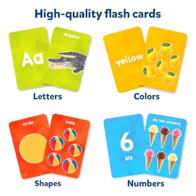 Skillmatics Thick Flash Cards for Toddlers - Letters, Numbers, Shapes & Colors, Montessori Toys, Preschool Learning Activities, Learning Aids, Gifts for Kids Ages 1, 2, 3, 4 Years - Image 2