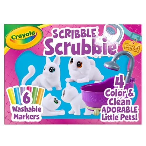 Crayola Scribble Scrubbies Tub Set (4 Pets), Holiday for Kids, Washable Pet Care Toy, Coloring Animal Craft, Stocking Stuffer Toys for Girls & Boys, 3+ - Image 1