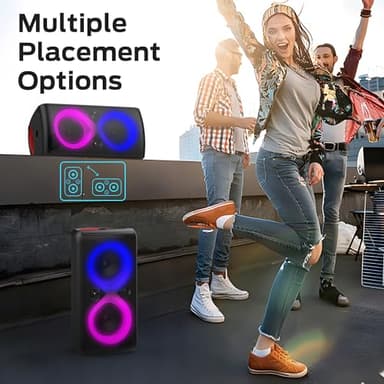 Monster Cycle Plus Bluetooth Speaker, 380W High Power Portable Party Speaker with 7 Lighting Effects, 108dB Loud Stereo Sound, 24H Playtime, Speakers with Subwoofer for Outdoor, Party - Image 8
