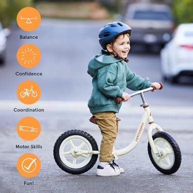 Retrospec Cub 2 Toddler 12" Balance Bike, 18 Months - 3 Years Old, No Pedal Beginner Kids Bicycle for Girls & Boys, Flat-Free Tires, Adjustable Seat, & Durable Frame - Image 4