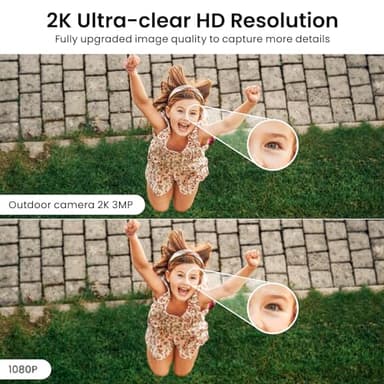 AOQEE 2K Cameras for Home Security-Outdoor/Indoor Camera for Dog/Cat/Pet/Nanny/Baby, Color Night Vision, White Light, Siren, 24/7 SD Recordings, Works with Alexa/Google Home, C1 (C1-White-2pack-2.4G) - Image 2