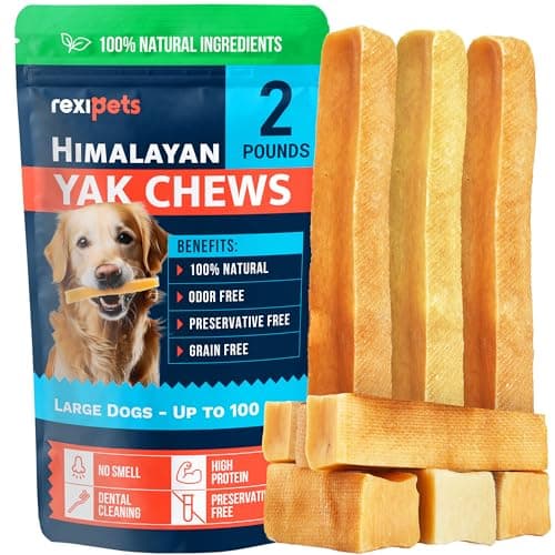 100% Natural Yak Cheese Himalayan Made Dog Chews All Breeds - Lactose Free Yak Chew for Small, Medium & Large Dogs - Dental Cleaning Dog Chews Aggressive Chewers - Long Lasting Odor & Gluten Free - Image 1