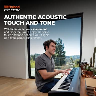 Roland FP-30X | Slim & Stylish 88-Note Digital Piano | Rich Tone & Authentic Ivory-Feel | Built-In Powerful Amplifier & Stereo Speakers | Onboard Sounds | Black - Image 3