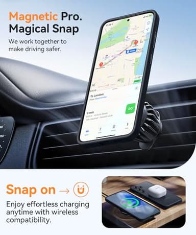 CANSHN Designed for Samsung Galaxy S25 Plus Case (2025) [Full Camera Protection] [Compatible with Magsafe] Translucent Matte Back Protective Phone Cover, Black - Image 5