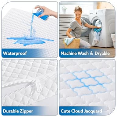 Pro Goleem Pack and Play Mattress (38"x26"), Waterproof Pack n Play Mattress Pad with Carry Bag, Soft Playard Mattress for Babies and Toddlers - Image 4