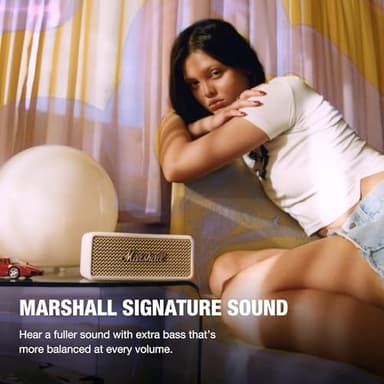 Marshall Emberton III Portable Bluetooth Speaker - Rugged Waterproof IP67 Design | Loud Stereo Sound, Deep Bass with 32+ Hr Playtime | Compact and Wireless for Travel and Outdoors - Cream - Image 2