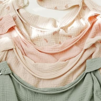 MairMore Muslin Nursing Covers for Breastfeeding, Privacy Breast Feeding Cover with Arch Neckline for Mom and Baby, Breathable 100% Cotton Nursing Apron Multi-use Stroller Cover - Image 3