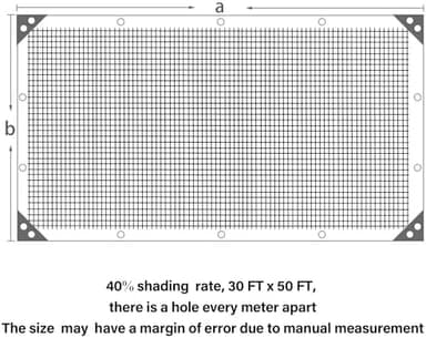winemana Black Shade Cloth 40%, 30x50 FT Mesh Tarp - Garden Shade for Greenhouse, Patio, Vegetables, Plants Cover and Chicken Coops, Sun Shade Net for Outdoor Protection with Reinforced Grommets - Image 5