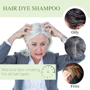 SHIHUANUO Black Hair Dye Shampoo 3 in 1 for Gray Hair Coverage, Herbal Ingredients Natural Shampoo Black Hair Dye for Women & Men/Ammonia-Free 520ml - Image 4