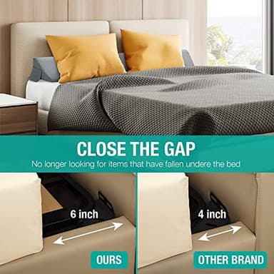 Vekkia Full Size Bed Wedge Pillow/Headboard Pillow Wedge/Mattress Wedge,Bed Gap Filler to Close Gap (0-6") Between Headboard and Mattress (Gray 54"x10"x6") - Image 4