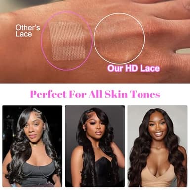 Kebetter 13x6 Lace Front Wigs Human Hair Pre Plucked 200% Density Body Wave HD Lace Front Wigs Human Hair Natural Black Wig For Women(30 inch) - Image 3