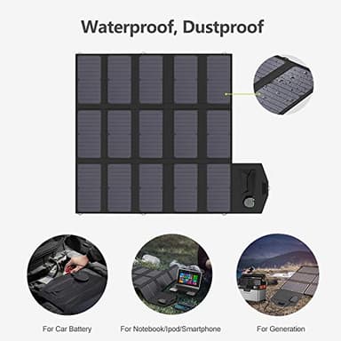 ALLPOWERS Solar Charger 100W Solar Panel Foldable Portable with Dual 5v USB18v DC for Laptop, Tablet, Notebook, 12v Car, Boat, RV Battery, Camping, Hiking, Travel - Image 6