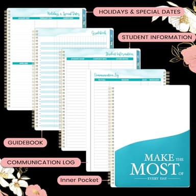Teacher Planner 2025-2026 - Teacher Lesson Planner 2025-2026, JULY 2025 - JUNE 2026, 11” x 8.5”, Weekly & Monthly Lesson Plan Book with Strong Twin-wire Binding, Holidays, Inner Pocket, Colorful Tabs - Image 6
