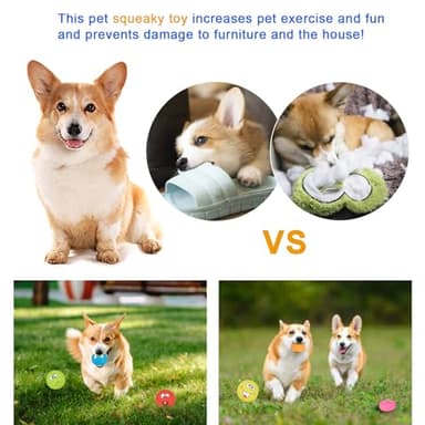 gulucute Dog Squeaky Toys Latex Squeaky Balls for Small Puppy Chewing Rubber Soft Fun Facial Expression Dog Balls for Pet Dogs (6 PCS) - Image 7
