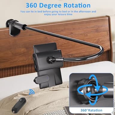 Kefotic Gooseneck Tablet Holder for Kindle Reading in Bed with Page Turner Remote, Hands Free Desk Bedside Lazy Arm Stand for Kindle Accessories, Gifts for Readers - Image 8