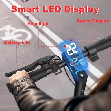 Electric Scooter, 8.5" /10" /14" Tire, 16/19/22 Mph Top Speed, 12/21/27/28/49/50 Miles Long Range, Folding Escooter for Adults and Teens with Seat Bag, Dual Braking, Dual Suspension, App - Image 7