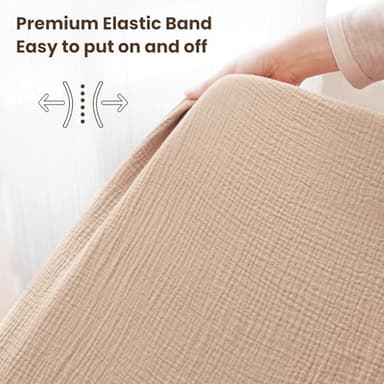 Konssy Muslin Crib Sheets for Boys, Soft Cotton Neutral Baby Sheets for Standard Crib Mattress 2 Pack, 52"x28" (Camel, Sun) - Image 3