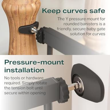 Cumbor 29.7-46" Baby Gate for Stairs, Mom's Choice Awards Winner-Auto Close Dog Gate for The House, Gifts for Mom, Easy Install Pressure Mounted Pet Gates for Doorways, Black - Image 3
