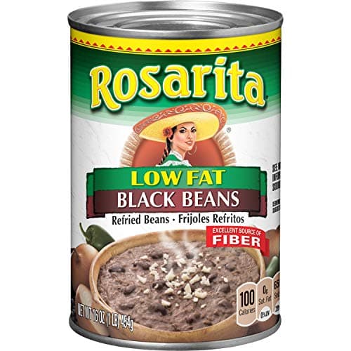 Rosarita Low Fat Refried Black Beans, 16 oz, 12 Pack - Image 1