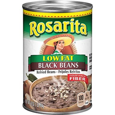 Rosarita Low Fat Refried Black Beans, 16 oz, 12 Pack - Image 1