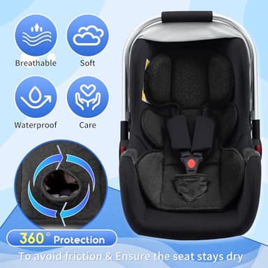 Infant Insert for Doona, Thickened Baby Car Seat Head & Body Support, Universal Carseat Head Support for Infant, Baby Car Seat Cushion with Filled Sponge, Breathable Newborn Car Seat Insert - Image 4