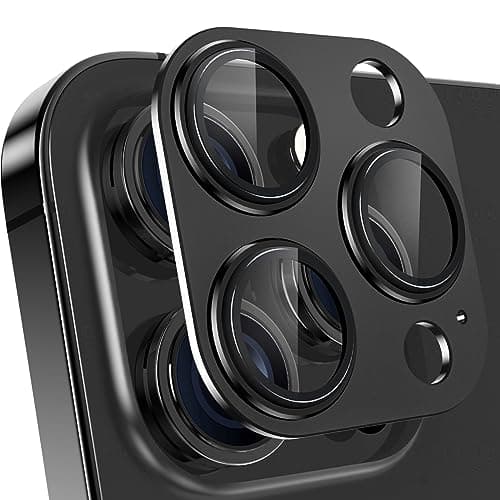 YWXTW for iPhone 15 Pro/iPhone 15 Pro Max Camera Lens Protector, [1:1 Perfect Fit] Matte Metal Anti Scratch Tempered Glass Camera Screen Protector Accessories, Case Friendly (Black Titanium) - Image 1